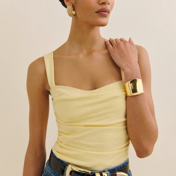NWT Reformation Trish Knit Top - Pineapple Yellow - Picture 1 of 11
